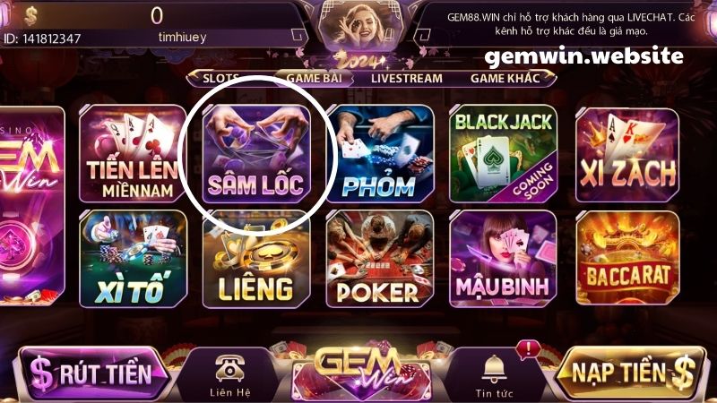 luat choi sam loc chon sam loc Chọn mục sâm lốc để chơi